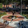 Students walking through campus in the Fall